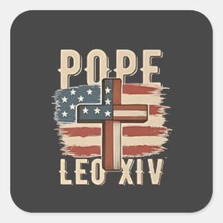 Påven Leo XIV Christian Church Da Pope USA flagga Fyrkantigt Klistermärke