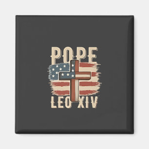 Påven Leo XIV Christian Church Da Pope USA flagga Magnet