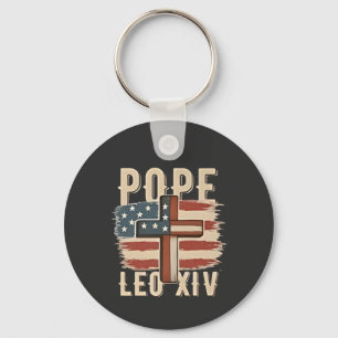 Påven Leo XIV Christian Church Da Pope USA flagga Nyckelring