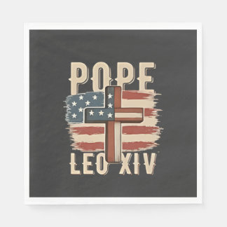 Påven Leo XIV Christian Church Da Pope USA flagga Pappersservett