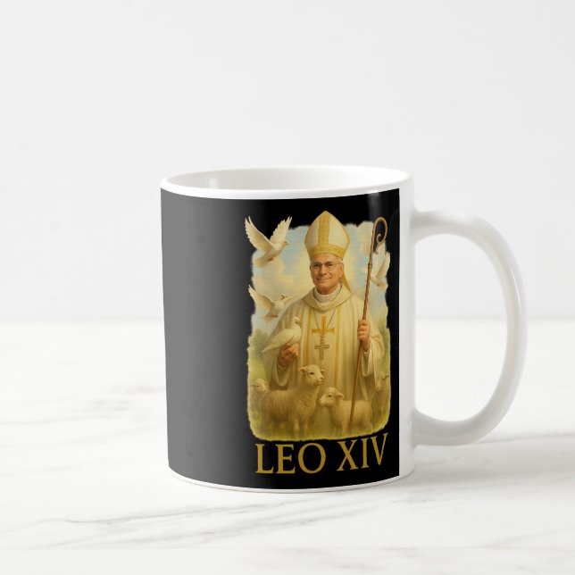 Påven Leo Xiv Doves - Christian Catholic Faith Ins Kaffemugg (Höger)