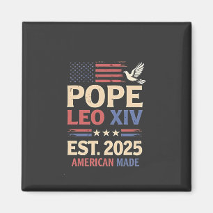Påven Leo XIV est. 2025 4 juli USA flagga Magnet