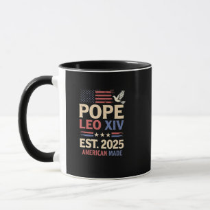 Påven Leo XIV est. 2025 4 juli USA flagga Mugg