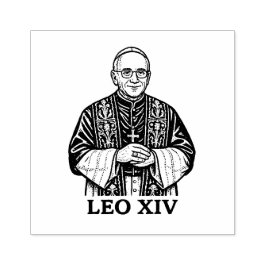 Påven Leo XIV Illustration Papal Catholique Stämpel