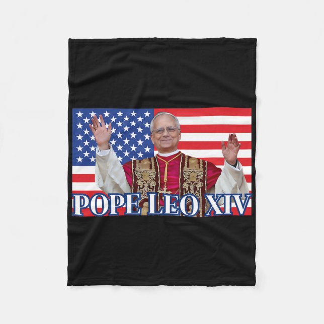 Påven Leo Xiv New Pope First American Pope Flagga  Fleecefilt (Framsidan)