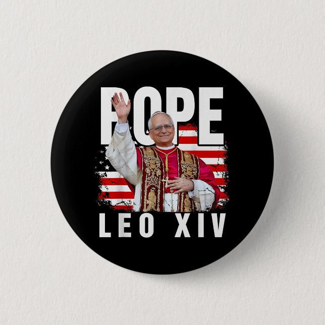 Påven Leo Xiv New Pope First American Pope Flagga  Knapp (Framsida)