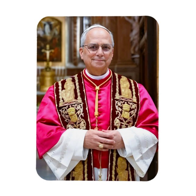 Påven Leo XIV porträtt Magnet (Vertikal)