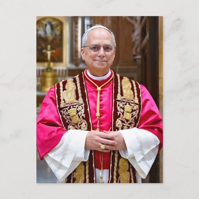 Påven Leo XIV porträtt Vykort (Framsida)