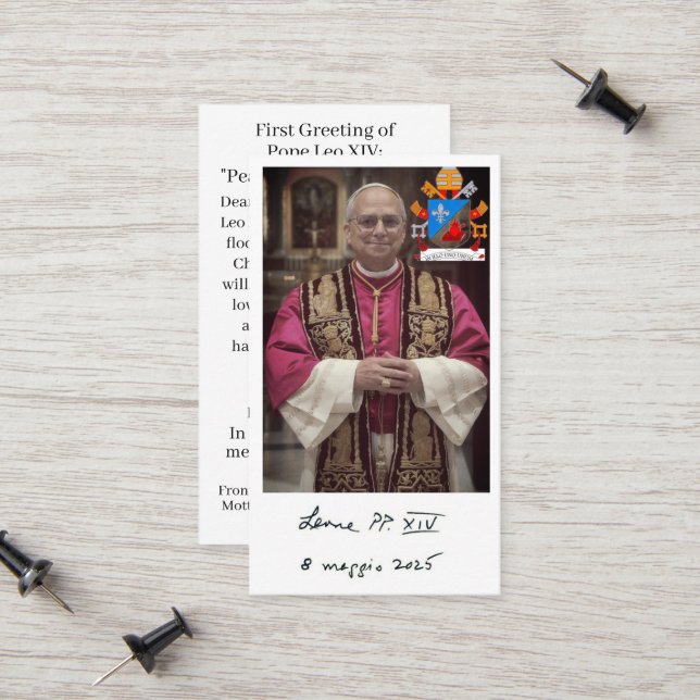 Påven Leo XIV Prayer Card (Fram/Back In Situ)