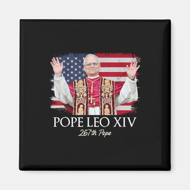 Påven Leo Xiv Robert Francis Prevost First America Magnet (Framsidan)