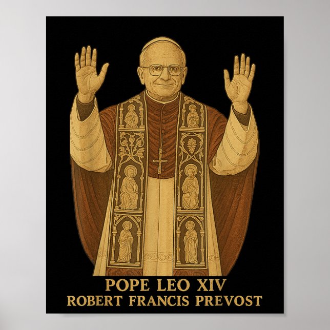 Påven Leo Xiv Robert Francis Prevost Pope 2025 Poster (Framsidan)