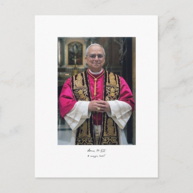 Påven Leo XIV Robert Francis Prevost Vykort (Framsida)