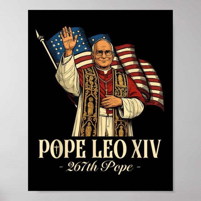 Påven Leo Xiv Shirt Cardinal Robert Prevost Americ Poster (Framsidan)