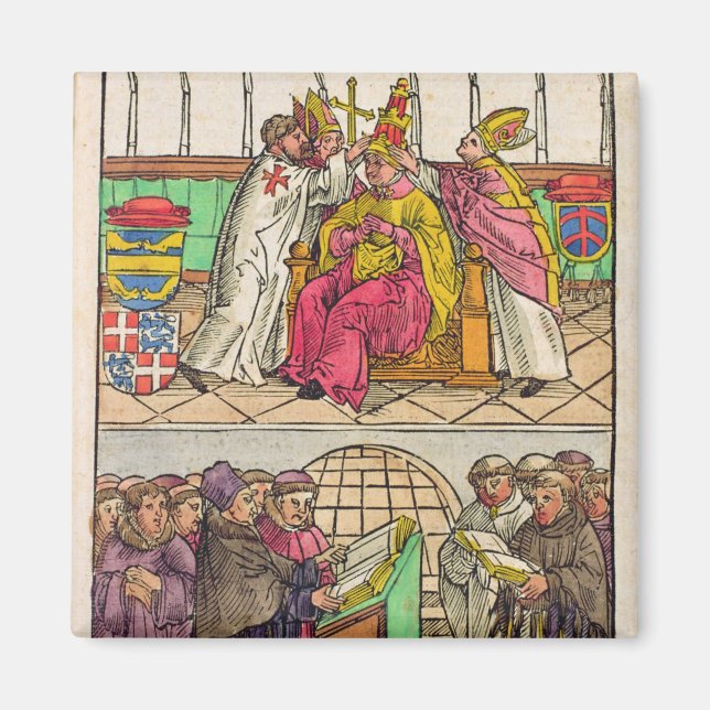 Påven Martin V är installerad på Papacy Magnet (Framsidan)