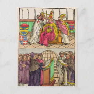 Påven Martin V är installerad på Papacy Vykort