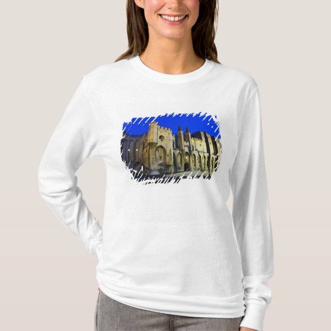 Påven Palats i Avignon vid solnedgång. Byggd 2 Tee Shirt (Framsida)