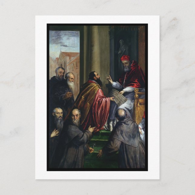 Påven Paul IV Överlämnande av en stadga Vykort (Framsida)