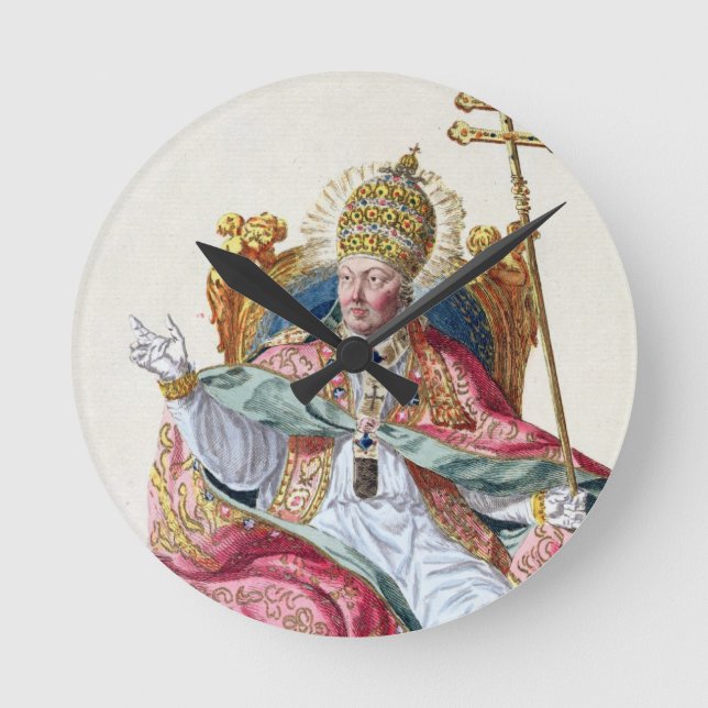 Påven Pius VI (1717-99) från Receuil des Estampes Rund Klocka (Framsida)
