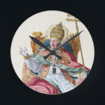 Påven Pius VI (1717-99) från Receuil des Estampes Rund Klocka<br><div class="desc">Bild: 188398 Pope Pius VI (1717-99) från Receuil des Estampes,  representant les Rangs et les Dignites,  suivant le Costume de toutes les Nations existantes,  publicerad 1780 (handgravsgravitationer). Duflos,  Pierre (1742-1816). Privat samling,  Stapleton-samlingen. Konst,  fin konst.</div>