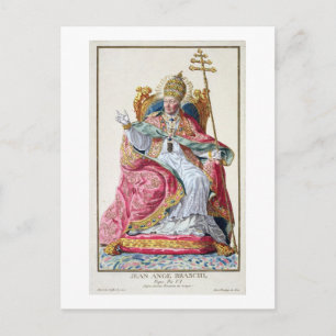 Påven Pius VI (1717-99) från Receuil des Estampes Vykort