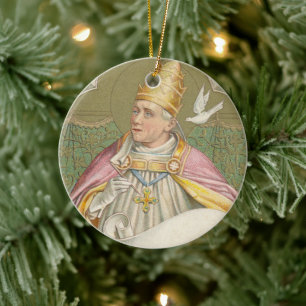 Påven St. Gregory Underbaren (M 067) Julgransprydnad Keramik