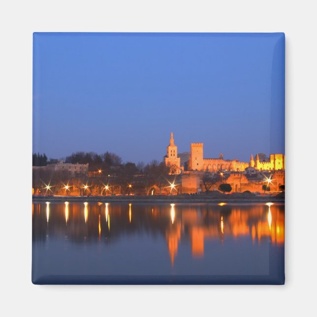 Påvens palats i Avignon och floden Rhone vid Magnet (Framsidan)