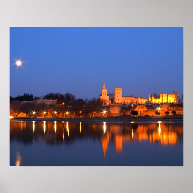 Påvens palats i Avignon och Rhonfloden vid Poster (Framsidan)