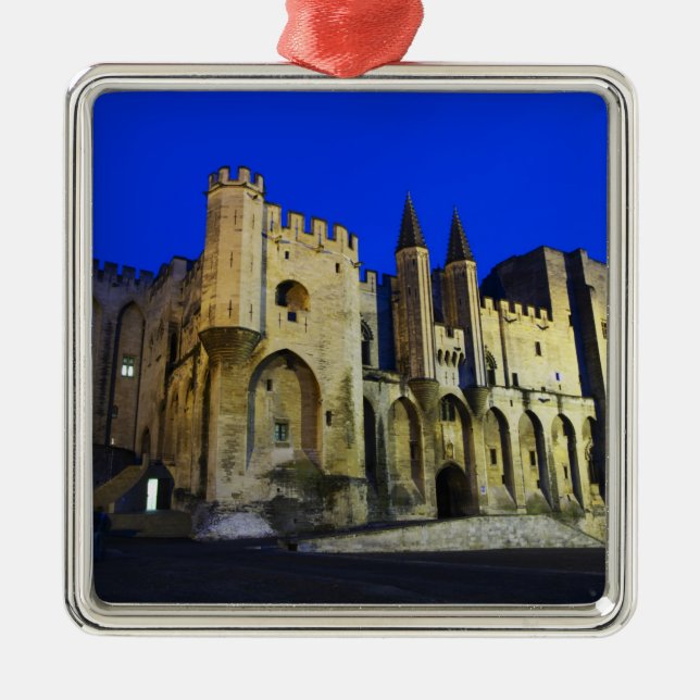 Påvens palats i Avignon vid solnedgången. Byggt 2 Julgransprydnad Metall (Framsidan)