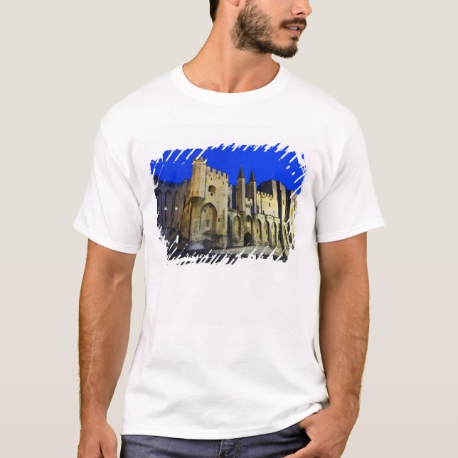 Påvens palats i Avignon vid solnedgången. Byggt 2 T Shirt (Framsida)