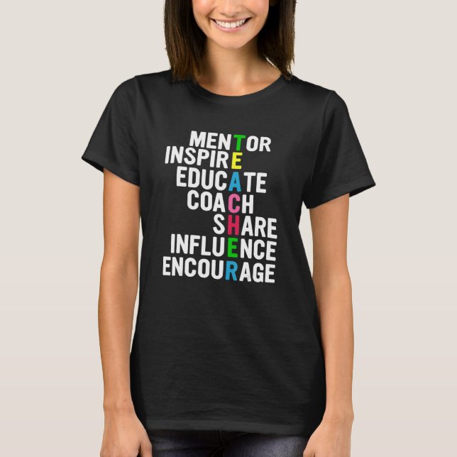 påverka  utbildning uppmuntra mentor inspirera c t shirt (Framsida)