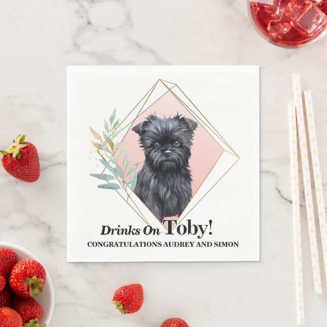 Påverkar Pinscher Bröllop Napkin med Pets Photo Pappersservett (Insitu)