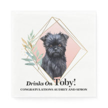 Påverkar Pinscher Bröllop Napkin med Pets Photo