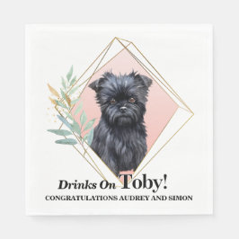 Påverkar Pinscher Bröllop Napkin med Pets Photo Pappersservett