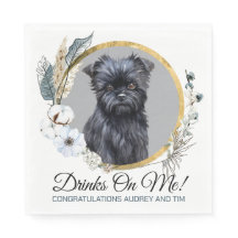 Påverkar Pinscher Bröllop Napkin med Pets Photo