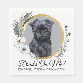 Påverkar Pinscher Bröllop Napkin med Pets Photo Pappersservett