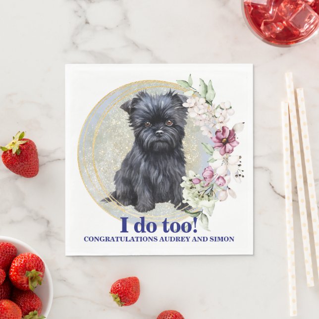 Påverkar Pinscher Bröllop Napkin med Pets Photo Pappersservett (Insitu)