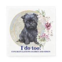 Påverkar Pinscher Bröllop Napkin med Pets Photo