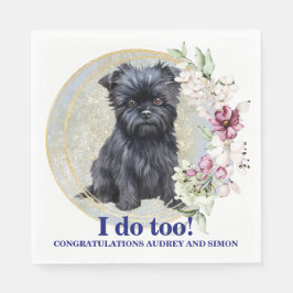 Påverkar Pinscher Bröllop Napkin med Pets Photo Pappersservett