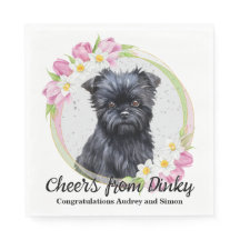 Påverkar Pinscher Bröllop Napkin med Pets Photo