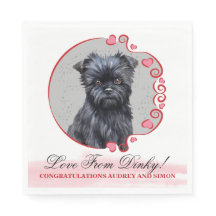 Påverkar Pinscher Bröllop Napkin med Pets Photo