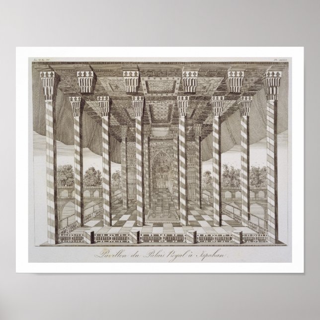 Pavilion vid Royalet Palace i Isfahan, från "Voy Poster (Framsidan)