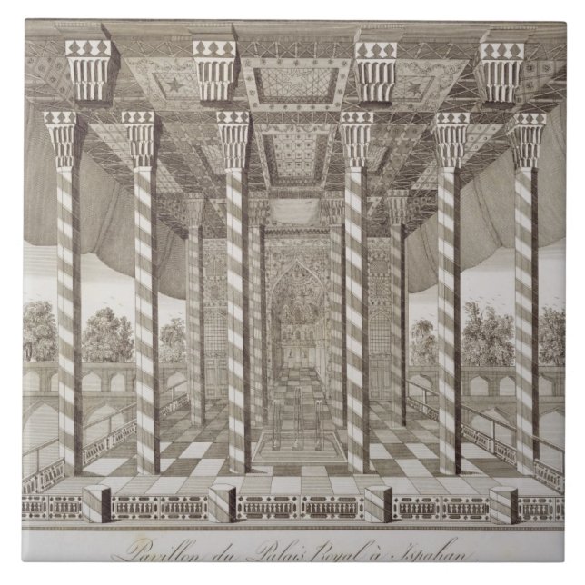 Paviljong på den kungliga slotten på Isfahan, från Kakelplatta (Framsidan)