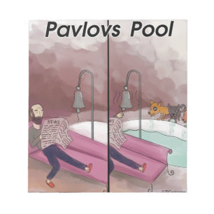 Pavlovs Bassäng Funny Tecknad Anteckningsblock