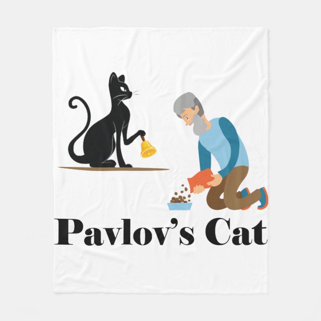 Pavlovs Cat Funny Psychology Fleecefilt (Framsidan)