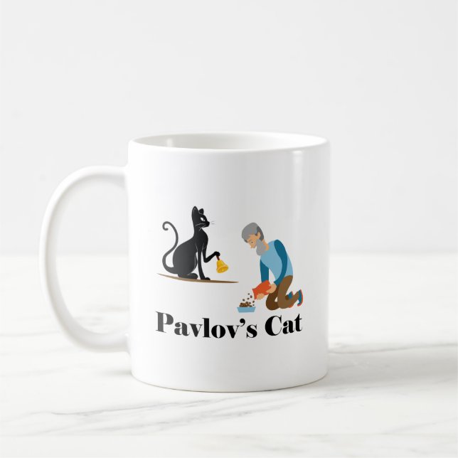 Pavlovs Cat Funny Psychology Kaffemugg (Vänster)