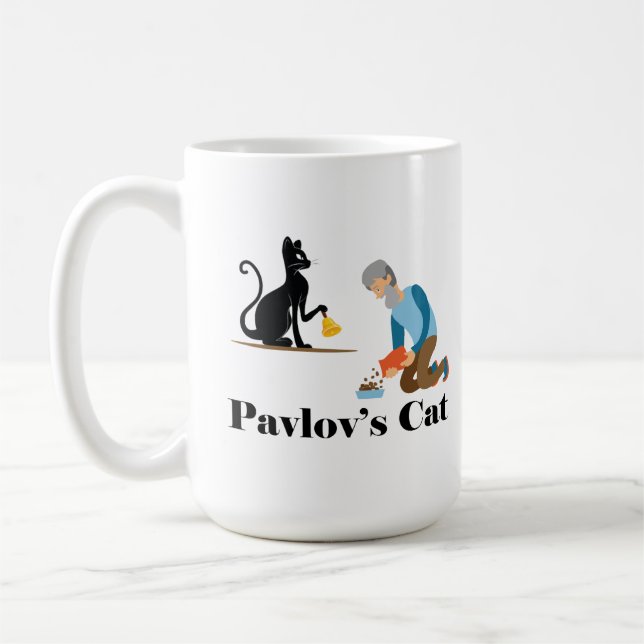 Pavlovs Cat Funny Psychology Kaffemugg (Vänster)