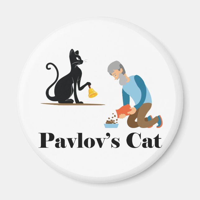 Pavlovs Cat Funny Psychology Magnet (Framsidan)