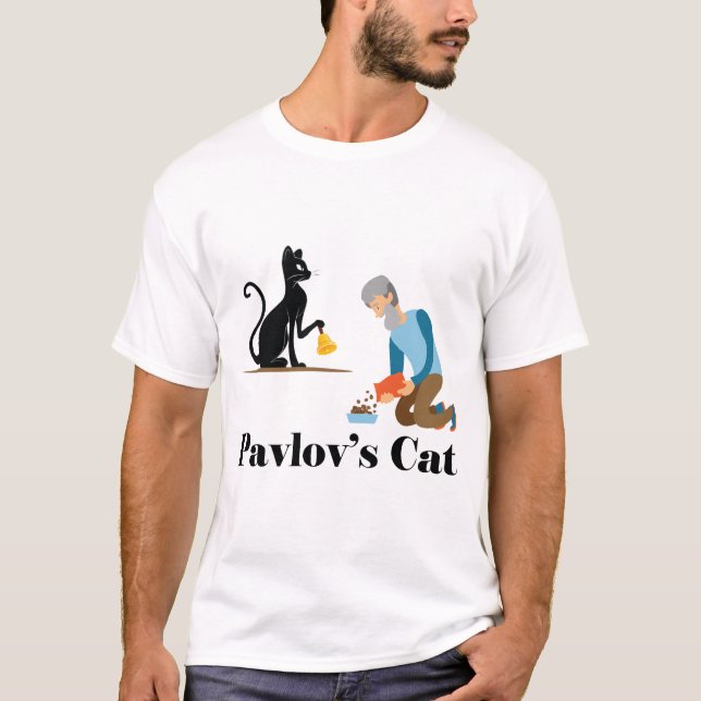Pavlovs Cat Funny Psychology T Shirt (Framsida)