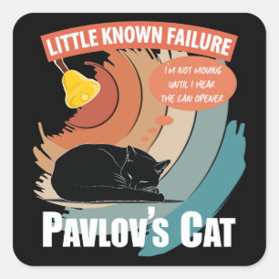 Pavlovs katt - Funny psykologi Fyrkantigt Klistermärke