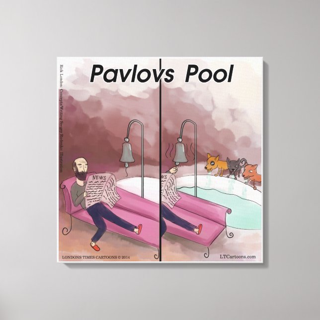 Pavlovs Pool Rolig Tecknad Serie Canvastryck (Framsida)